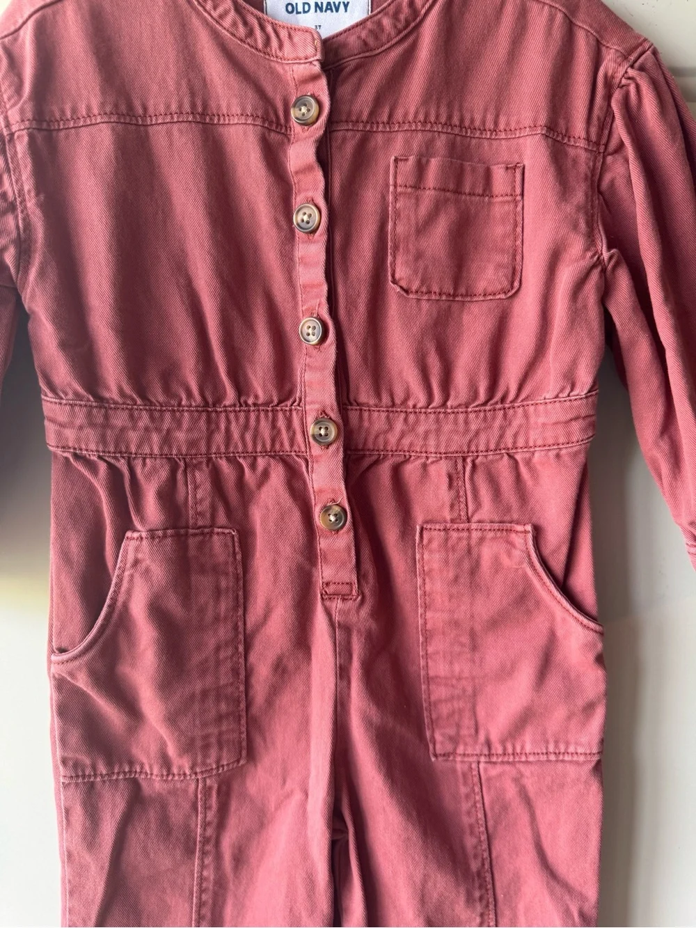 Old Navy Girls' Dusty Rose Utility Jumpsuit